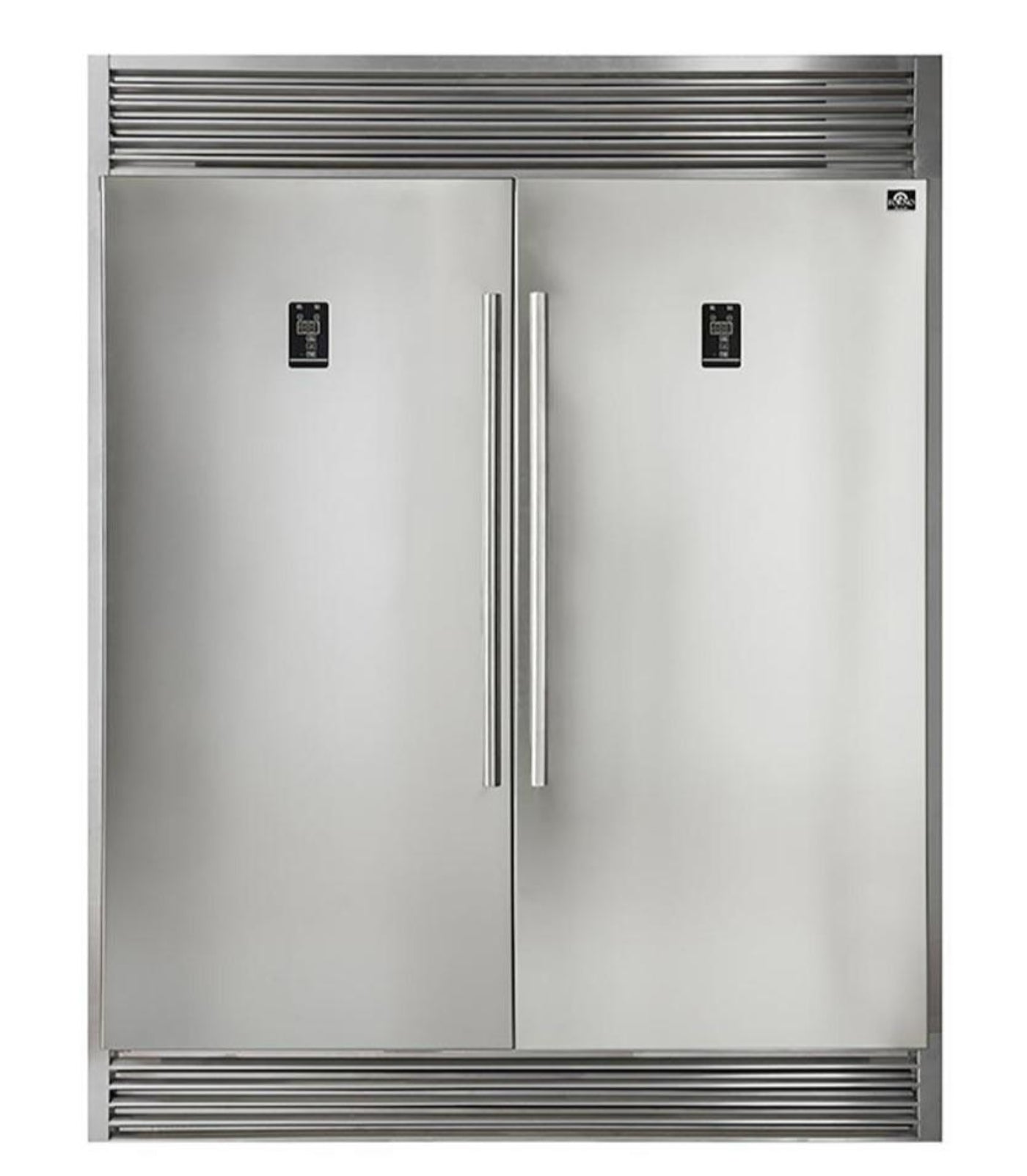 Forno 5-Piece Appliance Package - 48-Inch Gas Range, 60-Inch Pro-Style Refrigerator, Wall Mount Hood, 24-Inch Microwave Oven, & 3-Rack Dishwasher in Stainless Steel - APD5-6244-48-H-MWO
