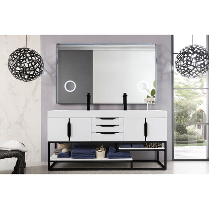 James Martin Vanities Columbia 72" Double Vanity - 388-V72D-AGR-MB-DGG