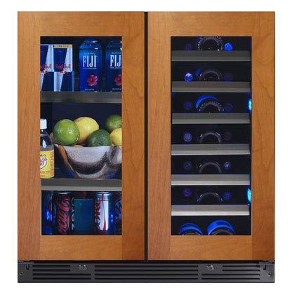 XO APPLIANCE XOU30BWDDGO 30" Beverage/Wine Double Door Panel Ready Glass Custom Panel Ready- XOU30BWDDGO