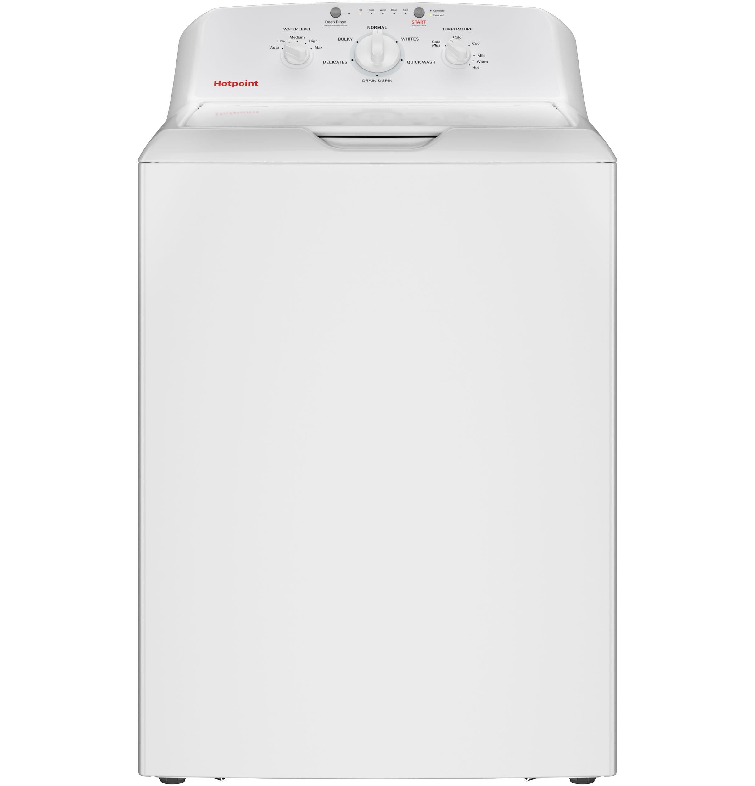 HOTPOINT Hotpoint 4.0 cu. ft. Capacity Washer with in Stainless Steel Basket,Cold Plus and Water Level Control White - HTW265ASWWW