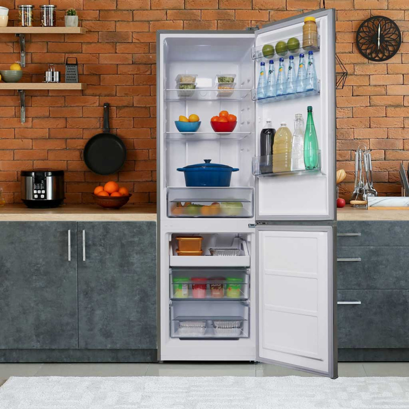 DANBY Danby 10.3 cu. ft. Bottom Mount Apartment Size Fridge in Stainless Steel Look in Stainless Steel - DBMF100B1SLDB