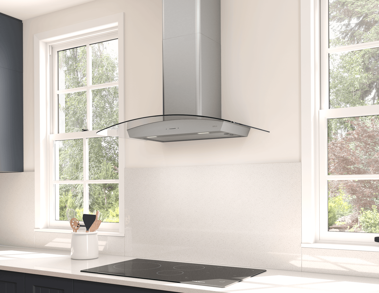 ZEPHYR Ravenna Wall, 90cm, SS+Clear Glass, LED in Stainless Steel - ZRVM90CGC