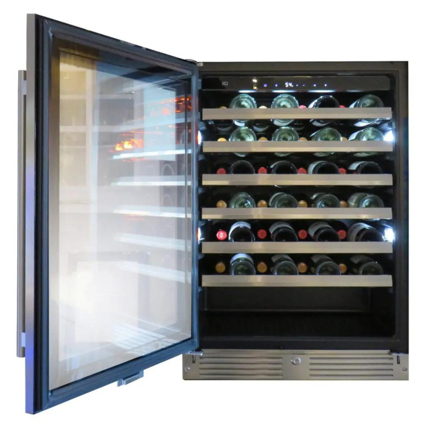 XO APPLIANCE XOU24WGSL 24" Wine Cooler, Single Zone in Stainless Steel Glass, Left Hinge in Stainless Steel - XOU24WGSL