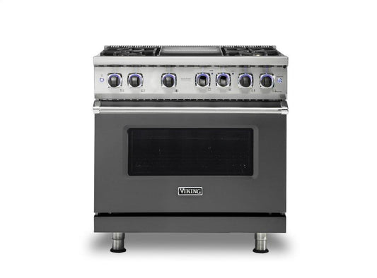 VIKING 36" Dual Fuel Range - VDR7362 Viking 7 Series Gray - VDR73624GDGLP