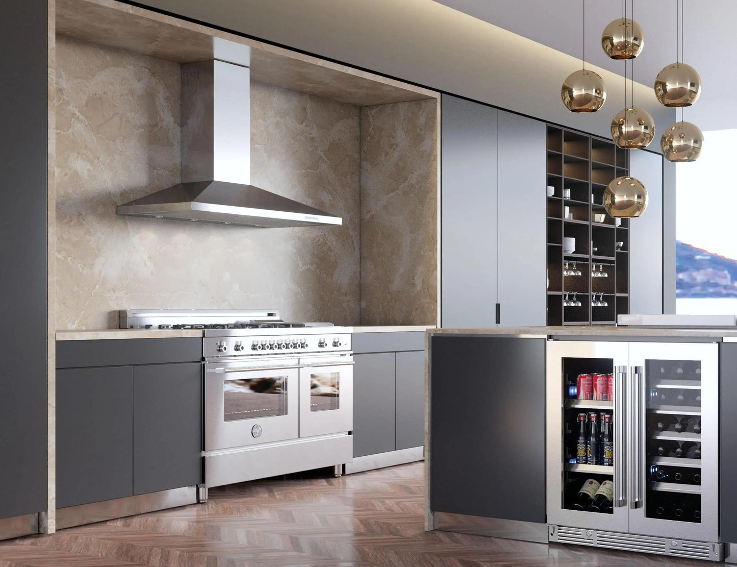 XO APPLIANCE XOV48KSE 48" 1000 CFM Italian Made Wall Chimney Range Hood in Stainless Steel - XOV48KSE