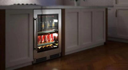 XO APPLIANCE XOU15BCGBSL Beverage Center, 15" Black Stainless, Left Hinge Black in Stainless Steel - XOU15BCGBSL