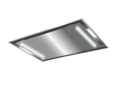 XO APPLIANCE XOCEILING42S 42 in. Ceiling Mount Island Range Hood with Peripheral Aspiration and LED Lights in Stainless Steel - XOCEILING42S