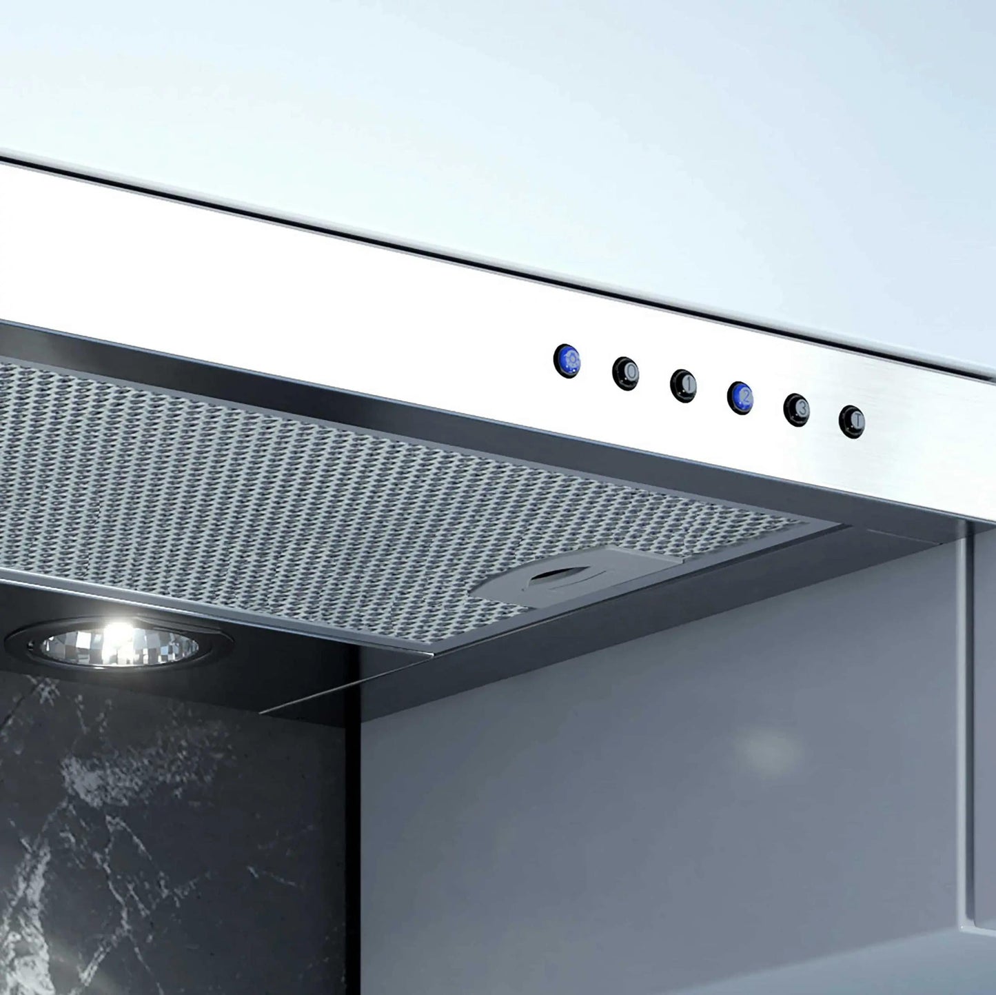 XO APPLIANCE XOC36SC 36" CCC 600/395 CFM Under Cabinet Glide Out Visor Italian Made in Stainless Steel - XOC36SC