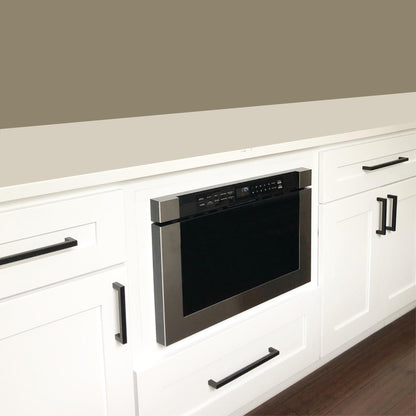 XO APPLIANCE XOMWD24S 24" Built-In Microwave Drawer - Black Glass & Stainless Black On Stainless - XOMWD24S