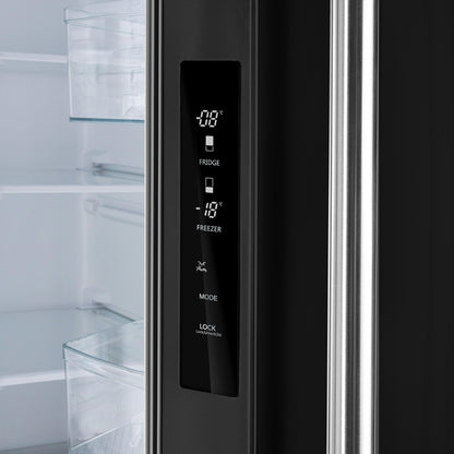 FORNO FFFFD197431BLK Forno Gallipoli Espresso 30-Inch Black French Door Refrigerator, Bottom Freezer, 17.5 Cu. Ft., No Frost, Ice Maker