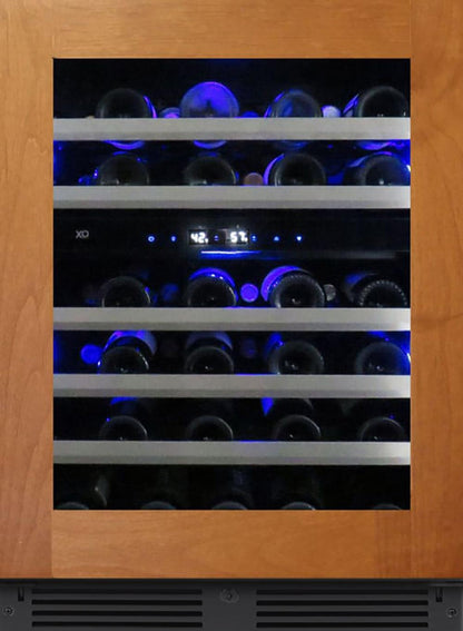 XO APPLIANCE XOU24WDZGOL 24" Wine Cooler, Dual Zone Panel Ready Glass, Left Hinge Custom Panel Ready - XOU24WDZGOL