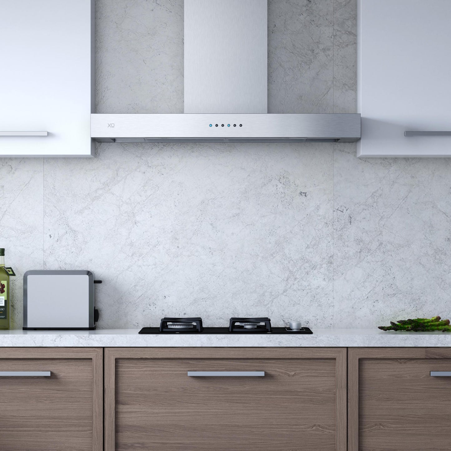 XO APPLIANCE XOR48SC 48" CCC 600/395 CFM Sleek Contemporary Italian Made Wall Mount Hood in Stainless Steel - XOR48SC