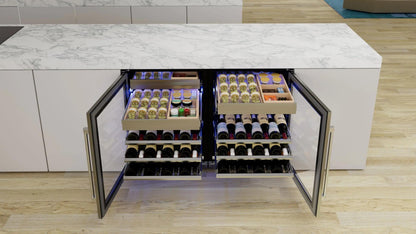 XO APPLIANCE XOU24WWGBR Wine and Weed 24" Black Glass, Right Hinge Black - XOU24WWGBR