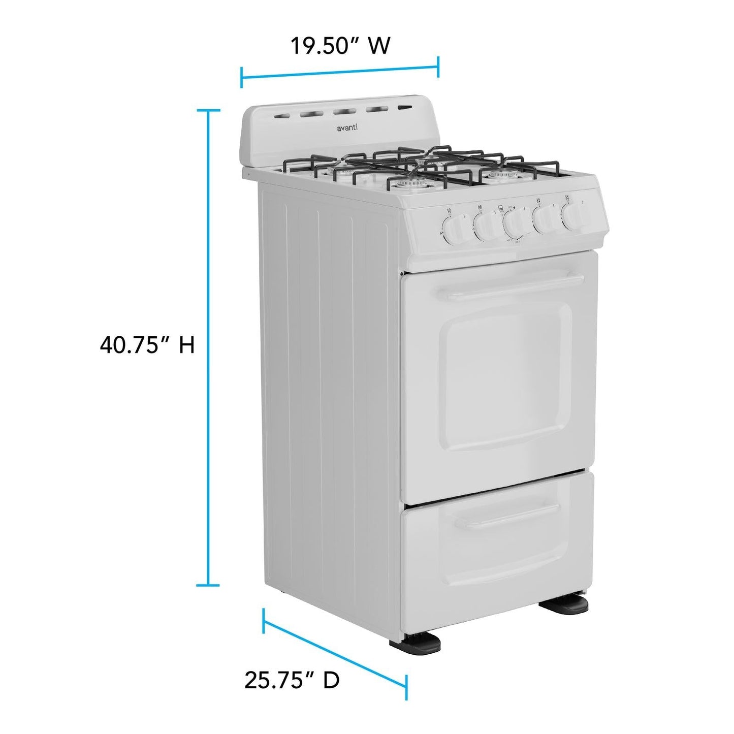 AVANTI Avanti 20" Gas Range Oven White - GRO20P0W