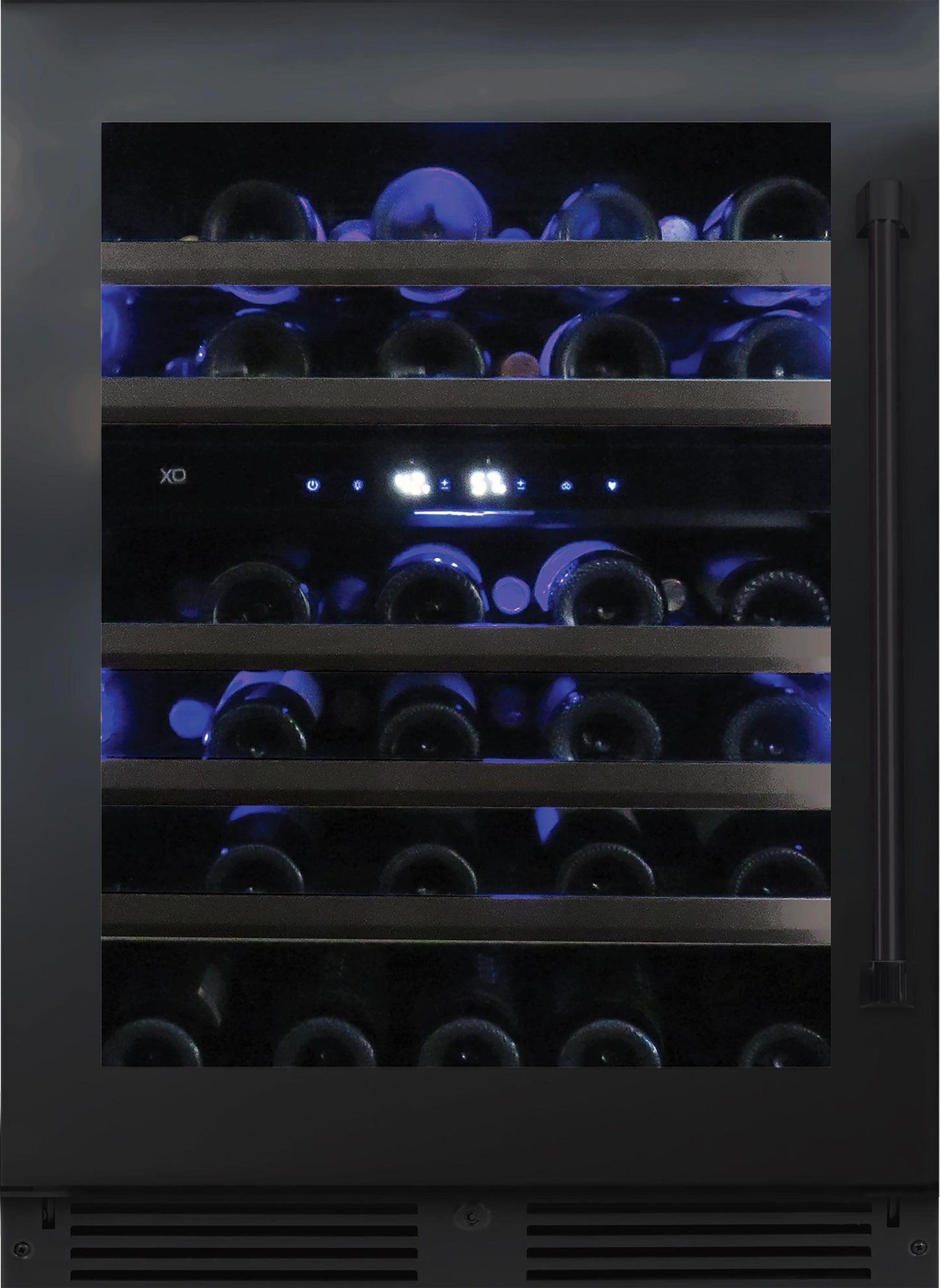 XO APPLIANCE XOU24WDZGBSR Dual Zone Wine Cooler, 24" Black Stainless, Right Hinge Black in Stainless Steel - XOU24WDZGBSR