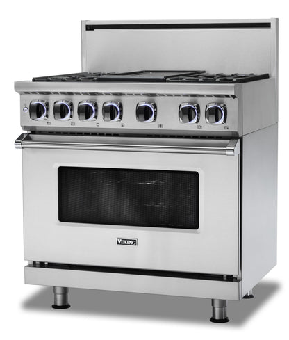 VIKING 36" Dual Fuel Range - VDR7362 Viking 7 Series Red - VDR73624GSC