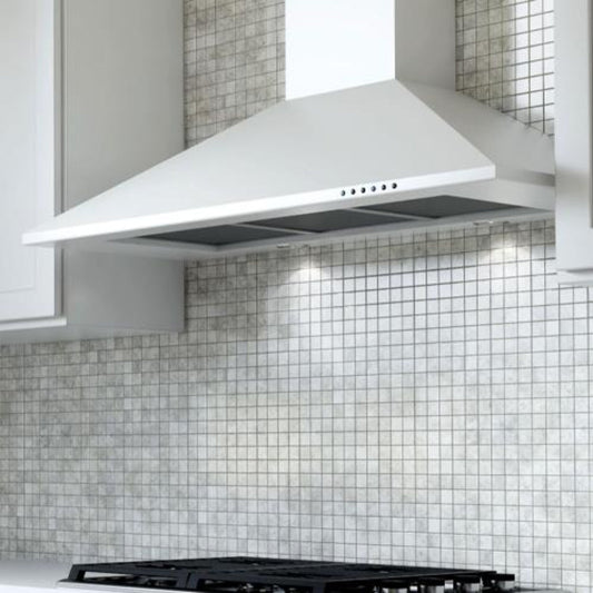 XO APPLIANCE XOB30WC 30" CCC 600/395 CFM Italian Made Wall Mount Chimney Range Hood White - XOB30WC