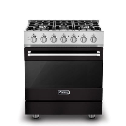 VIKING 30" Self-Cleaning Dual Fuel Range Viking 3 Series Black - RVDR33025BON