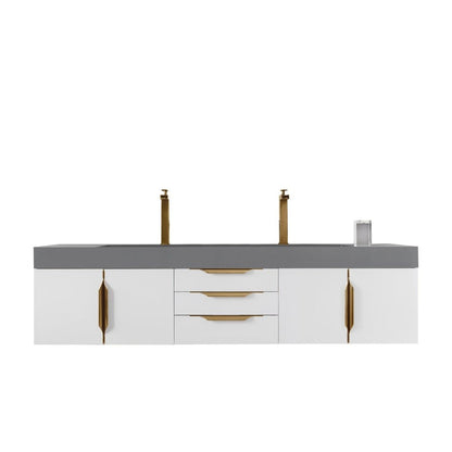 James Martin Vanities Mercer Island 72" Double Vanity - 389-V72D-AGR-G-DGG