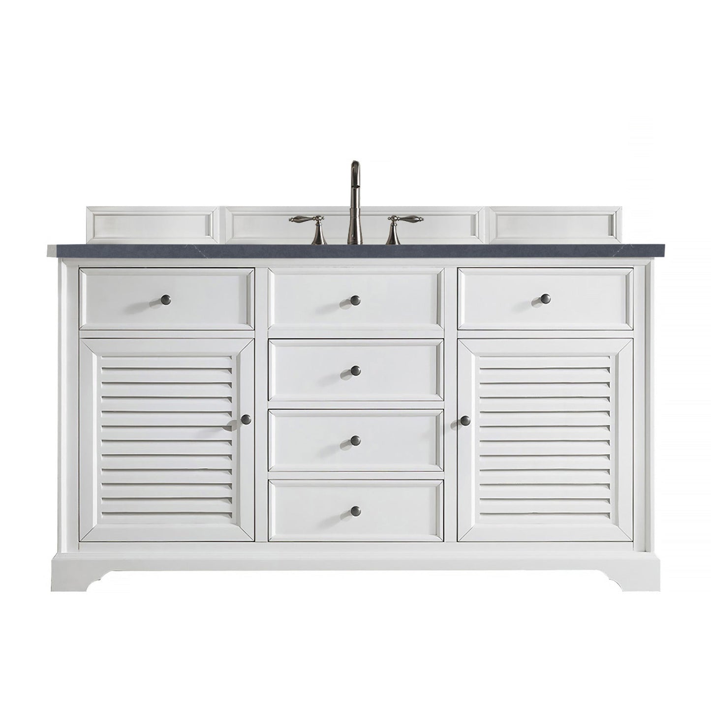 James Martin Vanities Savannah 60" Bright White Single Vanity - 238-104-V60S-BW-3AF