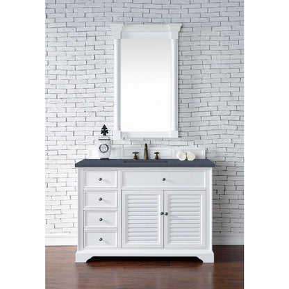 James Martin Vanities Savannah 48" Bright White Single Vanity - 238-104-V48-BW-3AF