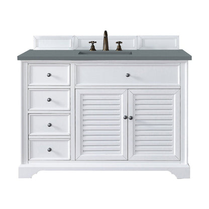 James Martin Vanities Savannah 48" Bright White Single Vanity - 238-104-V48-BW-3AF