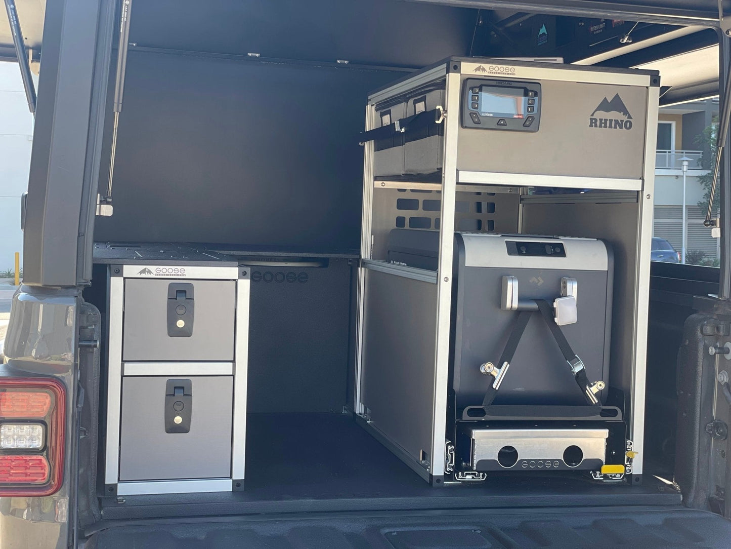 Goose Gear Camper System - Midsize Truck and Full Size Truck - Rear Passenger Side CampKitchen Module - 3058-GGR-SH