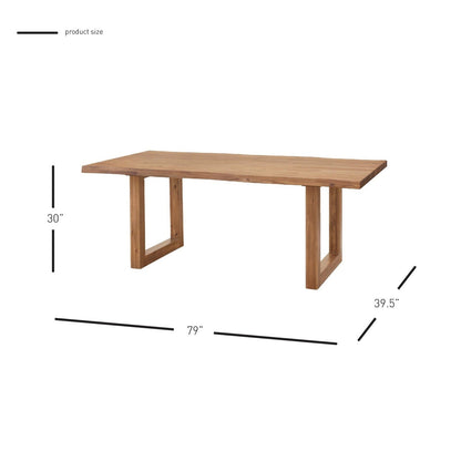 New Pacific Direct Windsor 79" Live-Edge Dining Table -  8000040