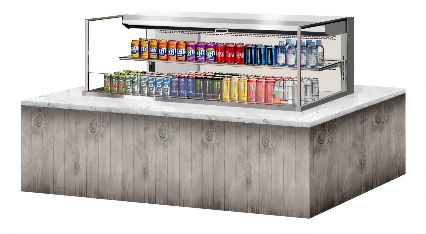 Turbo Air TOM-60L-UF-S-2SI-N Countertop Refrigerated Display Cases - TOM-60L-UF-S-2SI-N