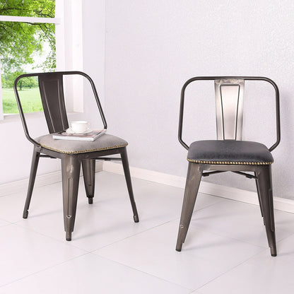 New Pacific Direct Brian PU Leather Metal Side Chair, (Set of 4)  - 9300030-240