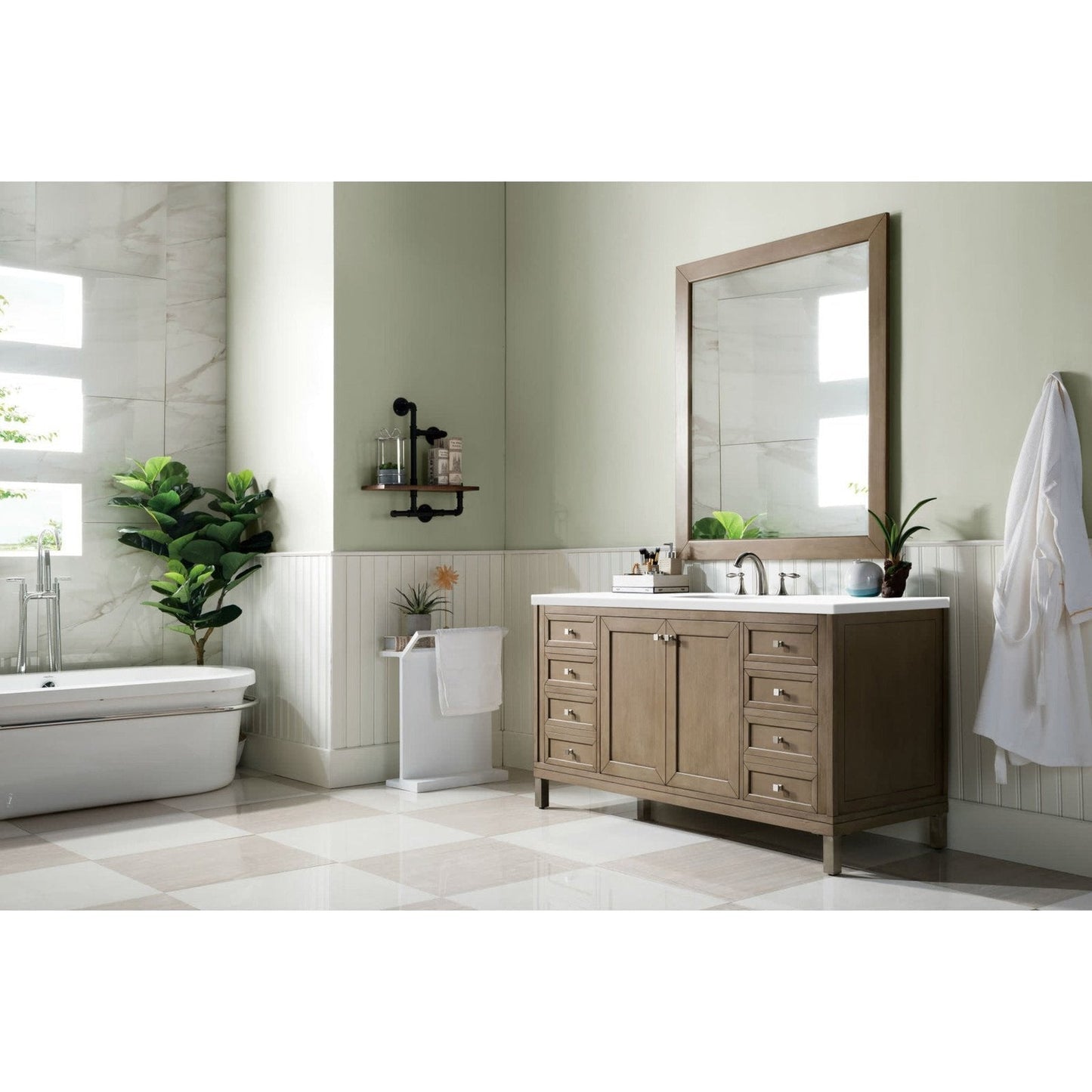James Martin Vanities Chicago 60" Single Vanity - 305-V60S-WWW-3AF
