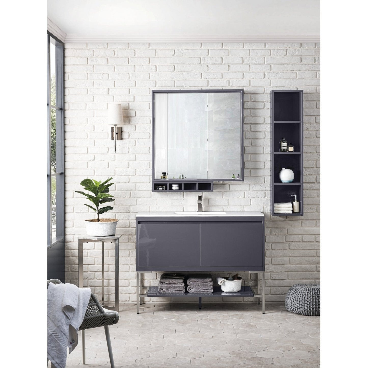 James Martin Vanities Milan 47.3" Single Vanity Cabinet - 801V47.3GWRGDCHB