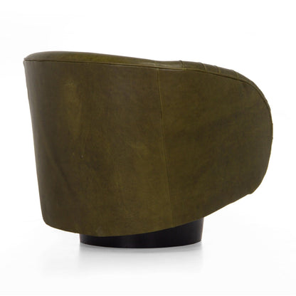 Union Home Rotunda Chair - Green Leather  - LVR00677