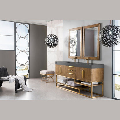 James Martin Vanities Columbia 72" Double Vanity - 388-V72D-AGR-MB-DGG
