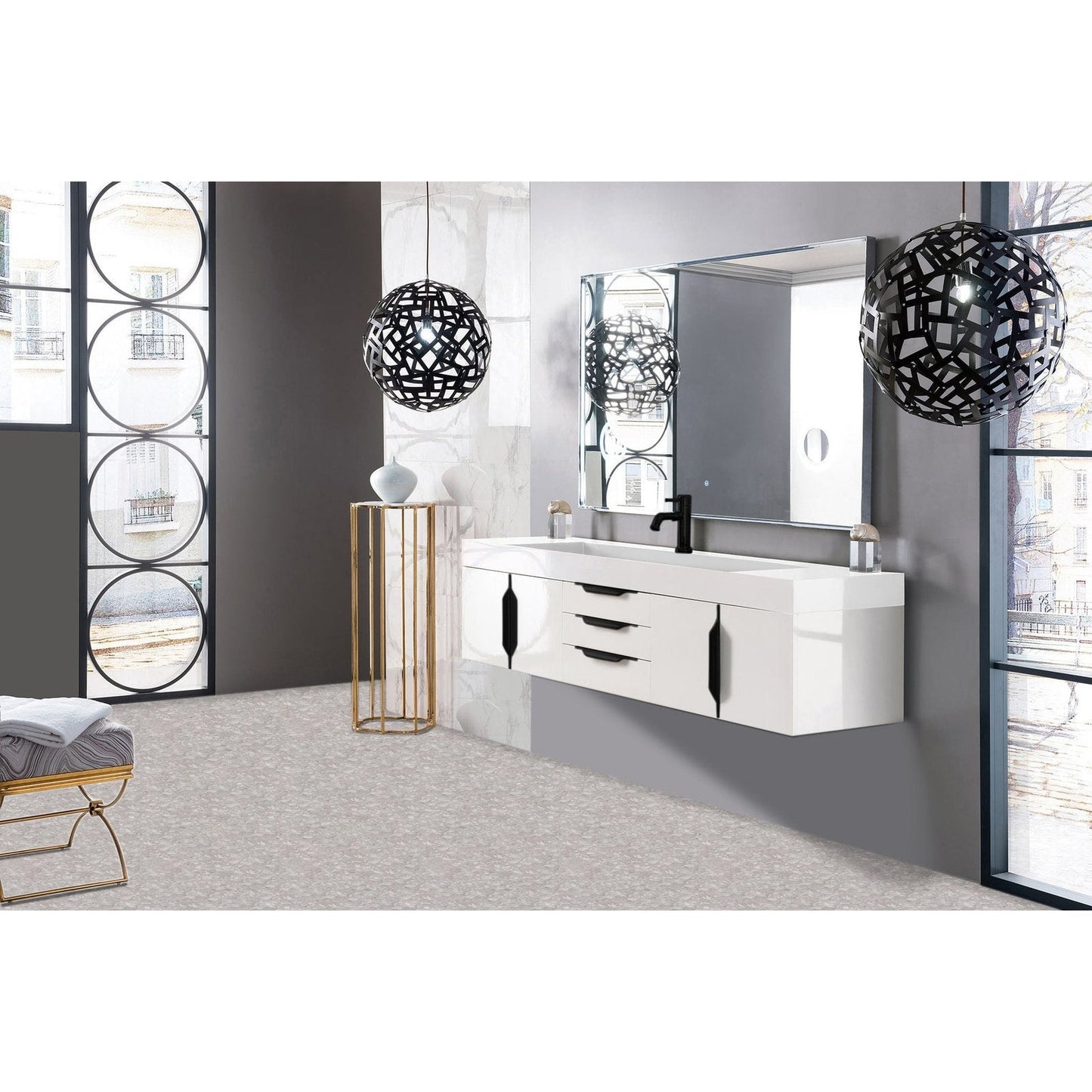 James Martin Vanities Mercer Island 72" Single Vanity - 389-V72S-AGR-G-DGG