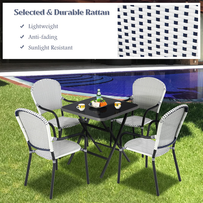 Tangkula Set of 4 Stackable Outdoor Patio Wicker Chairs - NP10073WL