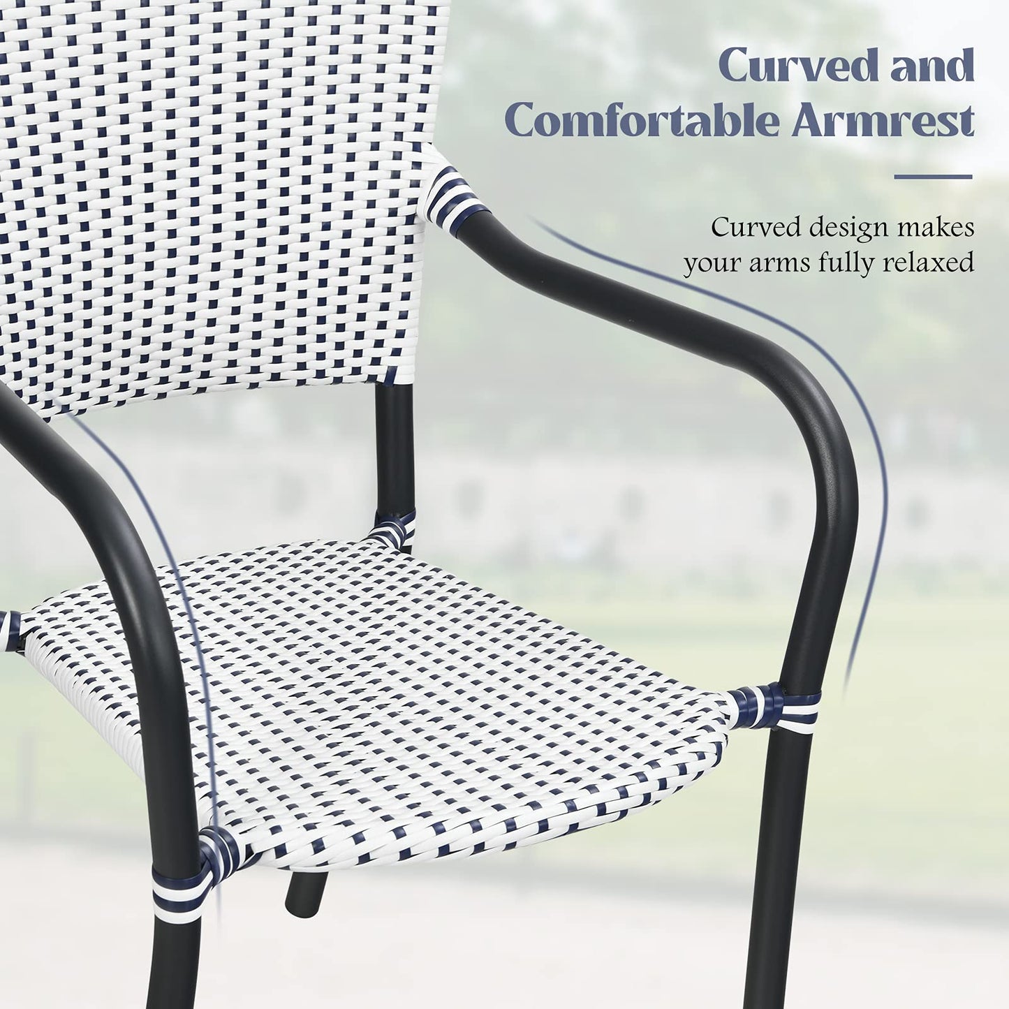 Tangkula Set of 4 Stackable Outdoor Patio Wicker Chairs - NP10073WL