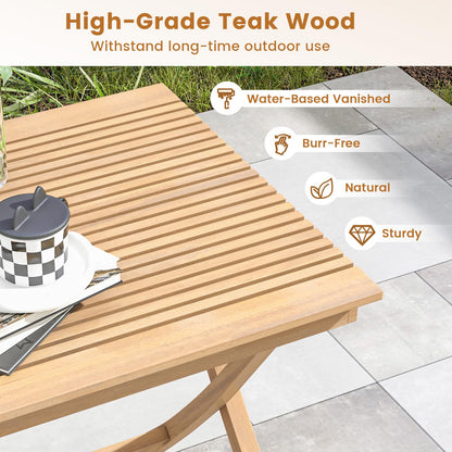 Tangkula Patio Bistro Table Chair Set - JV11352+2*JV11366