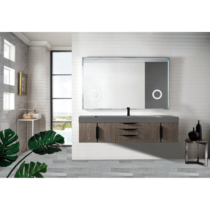 James Martin Vanities Mercer Island 72" Single Vanity - 389-V72S-AGR-G-DGG