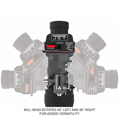 JET Elite EVS-949 Mill with 3-Axis Newall DP700 (Quill) DRO and X-Axis JET Powerfeed - JT9-894359