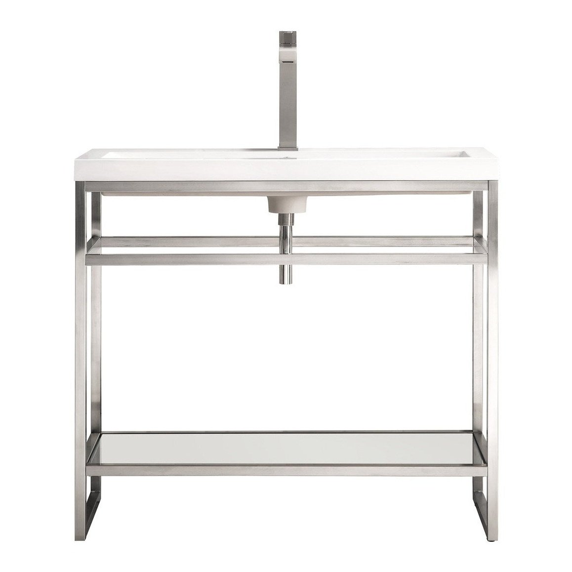 James Martin Vanities Boston 39.5" Stainless Steel Sink Console - C105V39.5RGDSCGWWG