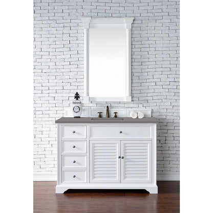 James Martin Vanities Savannah 48" Bright White Single Vanity - 238-104-V48-BW-3AF