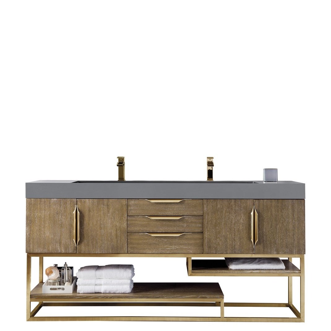James Martin Vanities Columbia 72" Double Vanity - 388-V72D-AGR-MB-DGG
