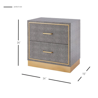 New Pacific Direct Edinburgh 2-Drawer Faux Shagreen End table -  1600049