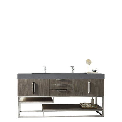 James Martin Vanities Columbia 72" Double Vanity - 388-V72D-AGR-MB-DGG