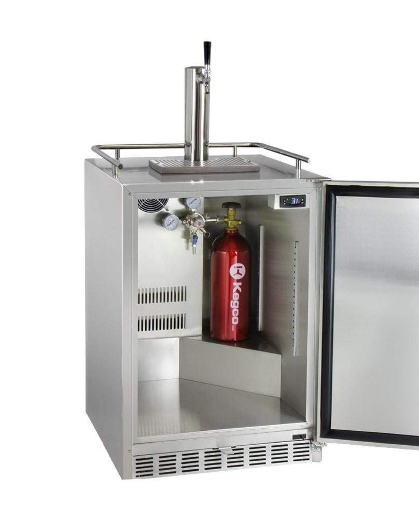 Kegco 24" Wide  Tap All Stainless Steel Outdoor Built-In Right Hinge Kegerator with Kit - HK38SSU-1