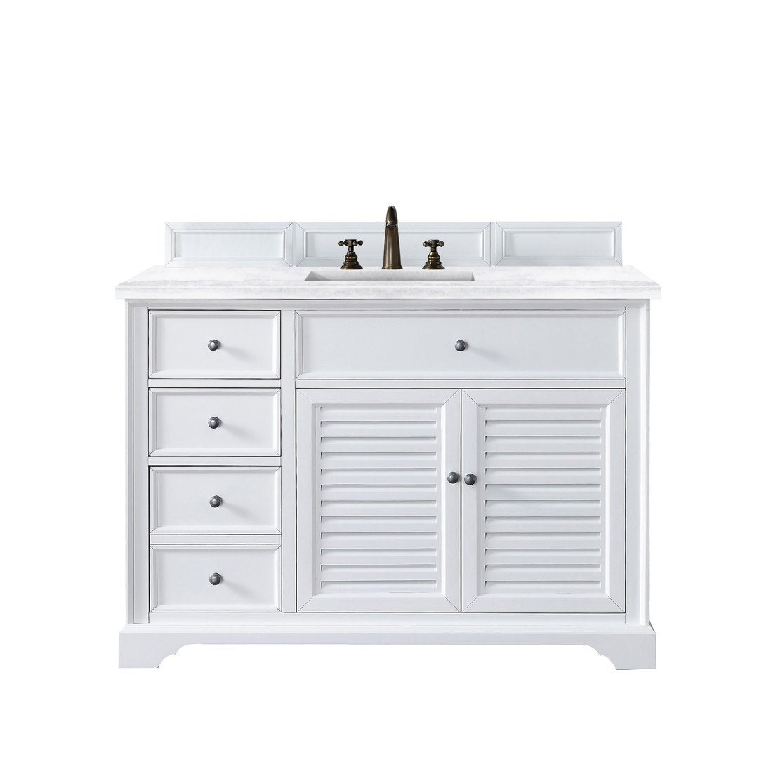James Martin Vanities Savannah 48" Bright White Single Vanity - 238-104-V48-BW-3AF