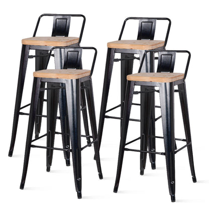 New Pacific Direct Metropolis Low Back Bar Stool, (Set of 4) -  938537-B
