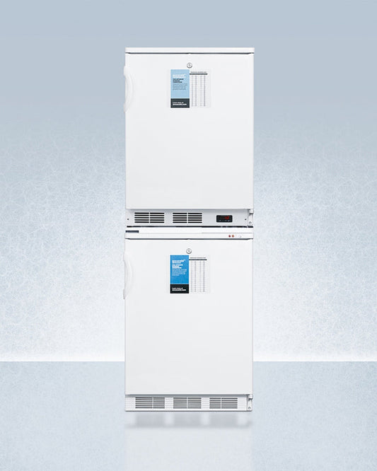 Accucold - 24" Wide All-Refrigerator/All-Freezer Combination - FF7LW-VT65MLSTACKPRO