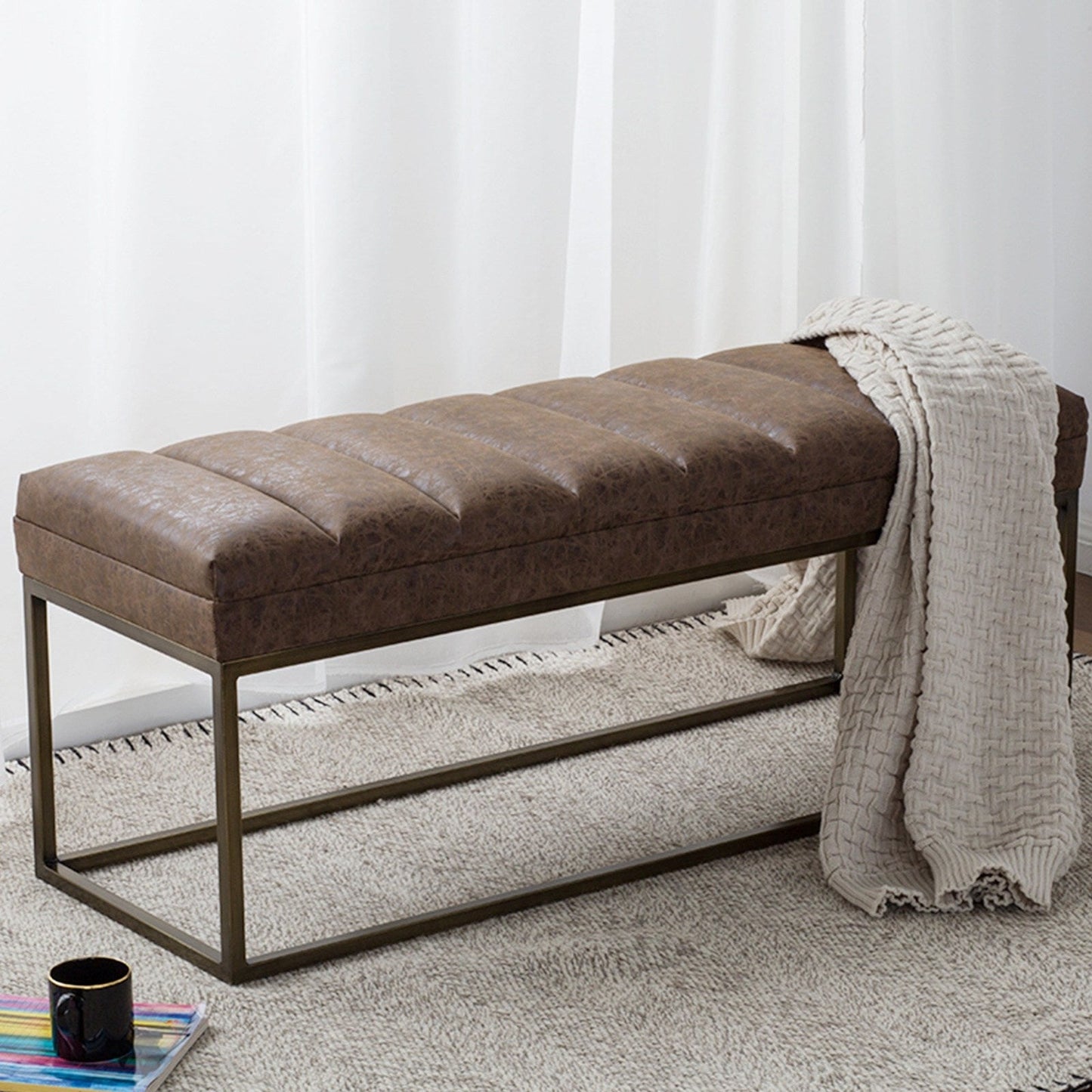 New Pacific Direct Darius PU Leather Bench  - 3900030-NCE